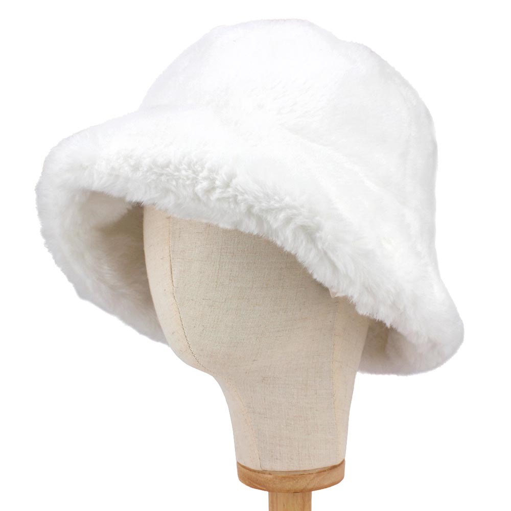 HATEGORY Faux Fur Bucket Hat