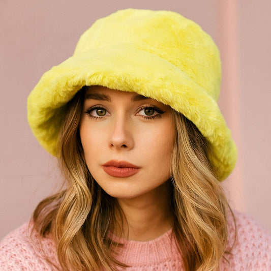 HATEGORY Faux Fur Bucket Hat