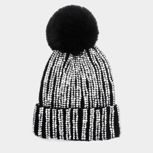 HATEGORY Bling Pom Pom Beanie Hat