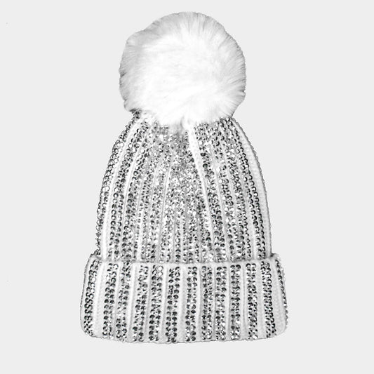 HATEGORY Bling Pom Pom Beanie Hat