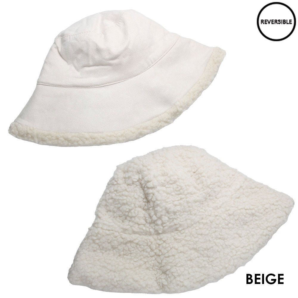 HATEGORY Faux Fur Sherpa Reversible Bucket Hat