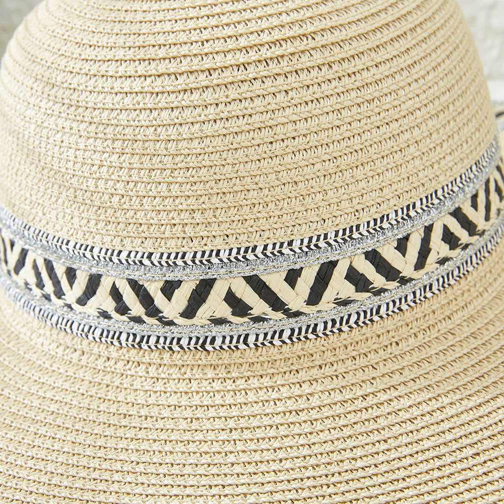 HATEGORY Aztec Patterned Band Straw Sun Hat