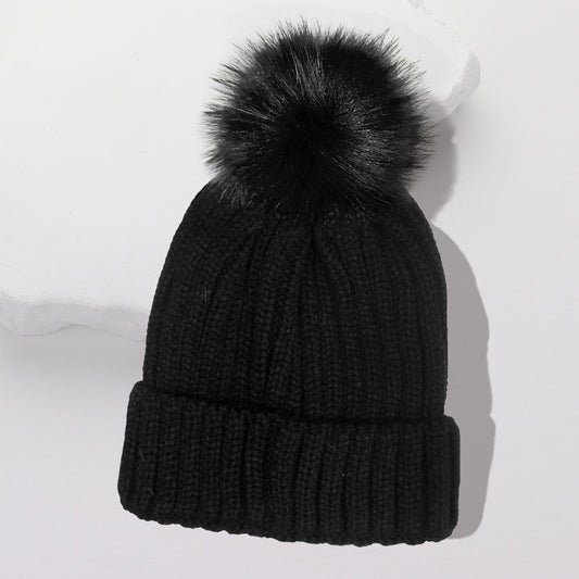 HATEGORY Cable Knit Pom Pom Beanie Hat