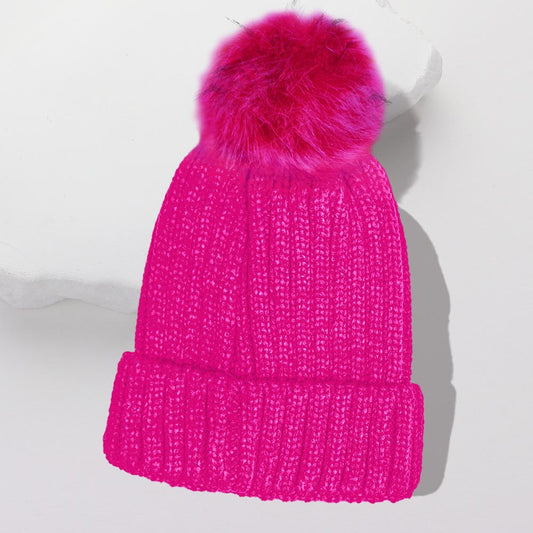 HATEGORY Cable Knit Pom Pom Beanie Hat