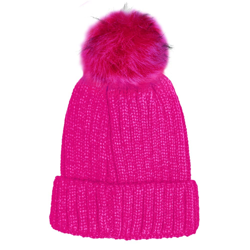 HATEGORY Cable Knit Pom Pom Beanie Hat