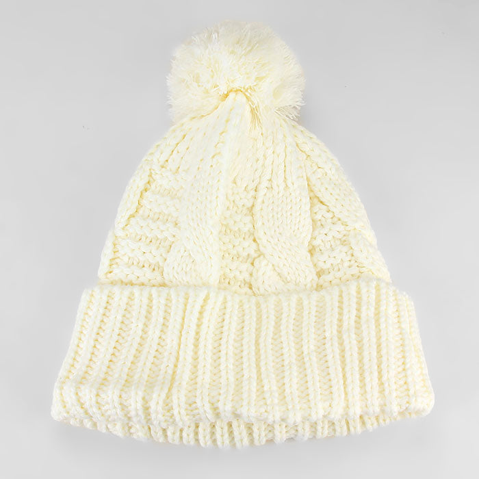 HATEGORY Pom Pom Knit Beanie Hat