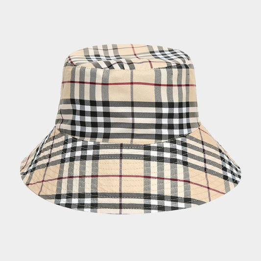 HATEGORY Plaid Check Reversible Bucket Hat
