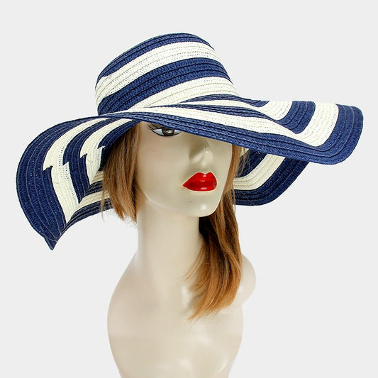 HATEGORY Stripe paper floppy sun hat
