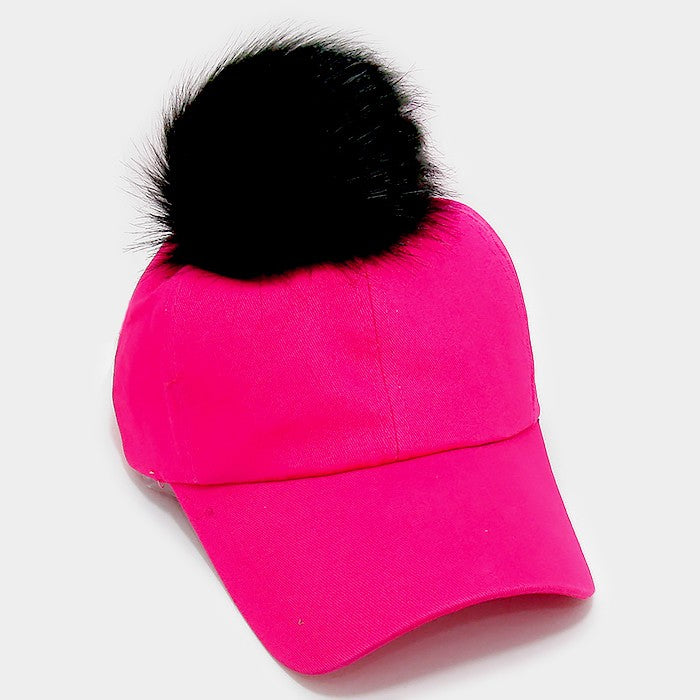 HATEGORY Detachable pom pom baseball cap