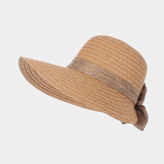 HATEGORY Bow Trim Straw Sun Hat