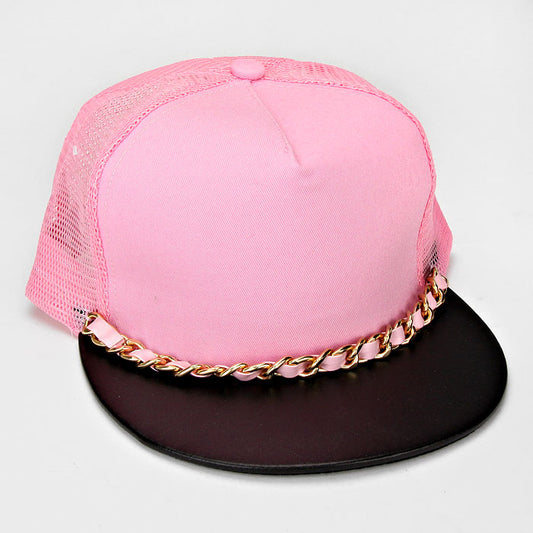 HATEGORY Chain Accented Mesh Back Fashion Cap