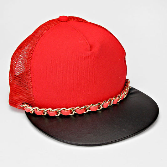 HATEGORY Chain Accented Mesh Back Fashion Cap