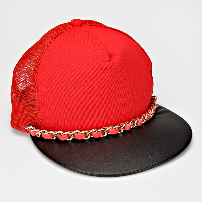 HATEGORY Chain Accented Mesh Back Fashion Cap