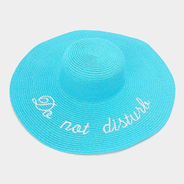 HATEGORY "Do not disturb" wide brim paper straw floppy sunny hat