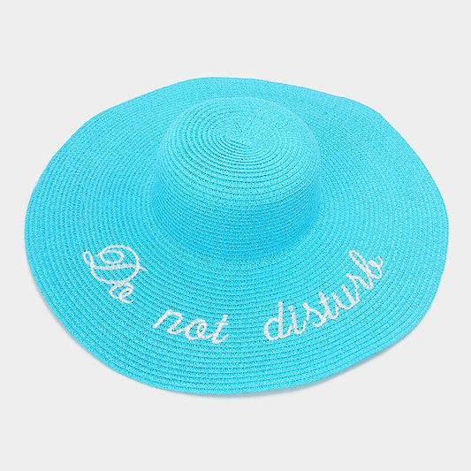 HATEGORY "Do not disturb" wide brim paper straw floppy sunny hat