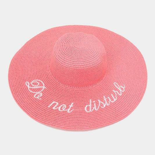 HATEGORY "Do not disturb" wide brim paper straw floppy sunny hat