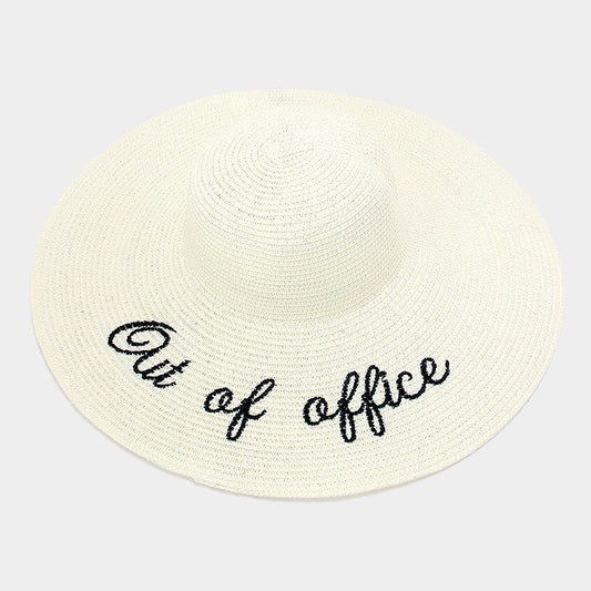 HATEGORY "Out of office" wide brim paper straw floppy sun hat