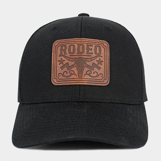 HATEGORY RODEO Steer Head Patch Pointed Mesh Back Trucker Hat
