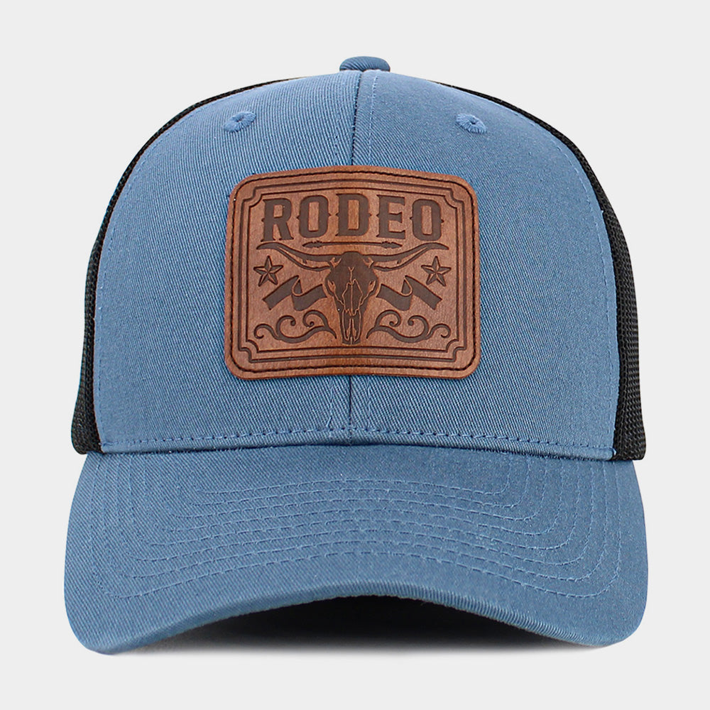 HATEGORY RODEO Steer Head Patch Pointed Mesh Back Trucker Hat