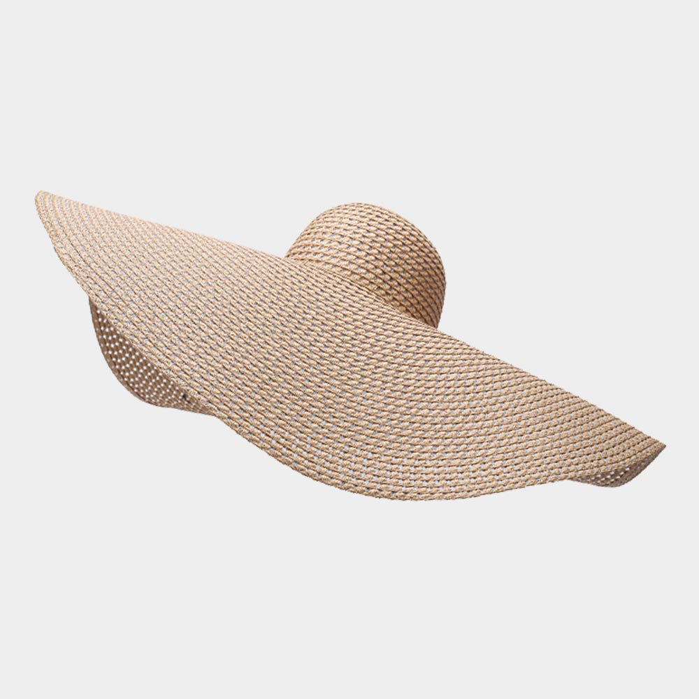 HATEGORY Open Weave Wire Brim Straw Sun Hat