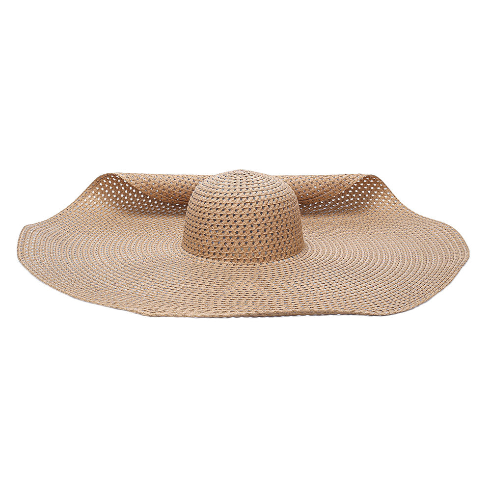 HATEGORY Open Weave Wire Brim Straw Sun Hat