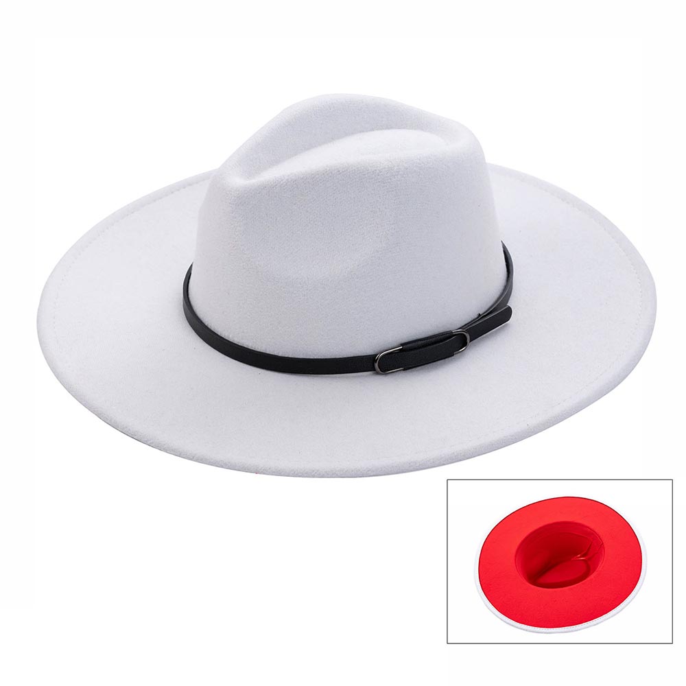 HATEGORY Faux Leather Band Panama Hat