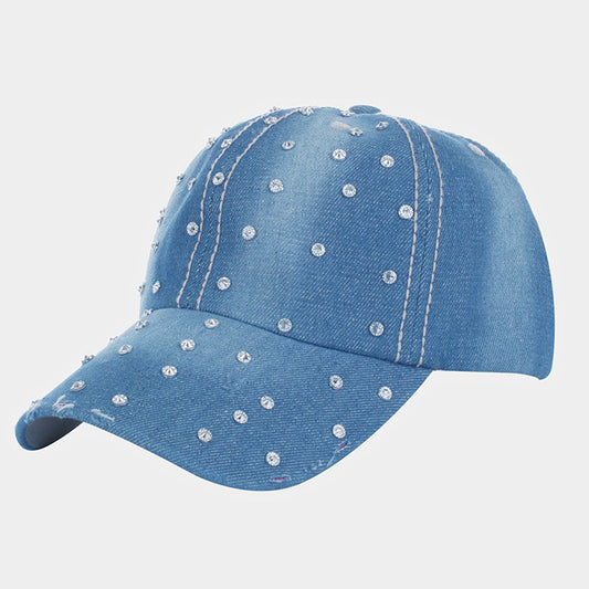 HATEGORY Stone Bling Denim Baseball Cap