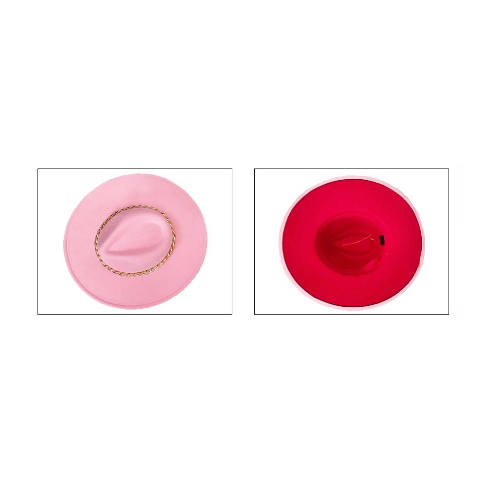 HATEGORY Metal Chain Pointed Solid Panama Hat