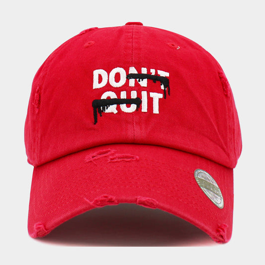 HATEGORY DONT QUIT Message Embroidered Vintage Baseball Cap