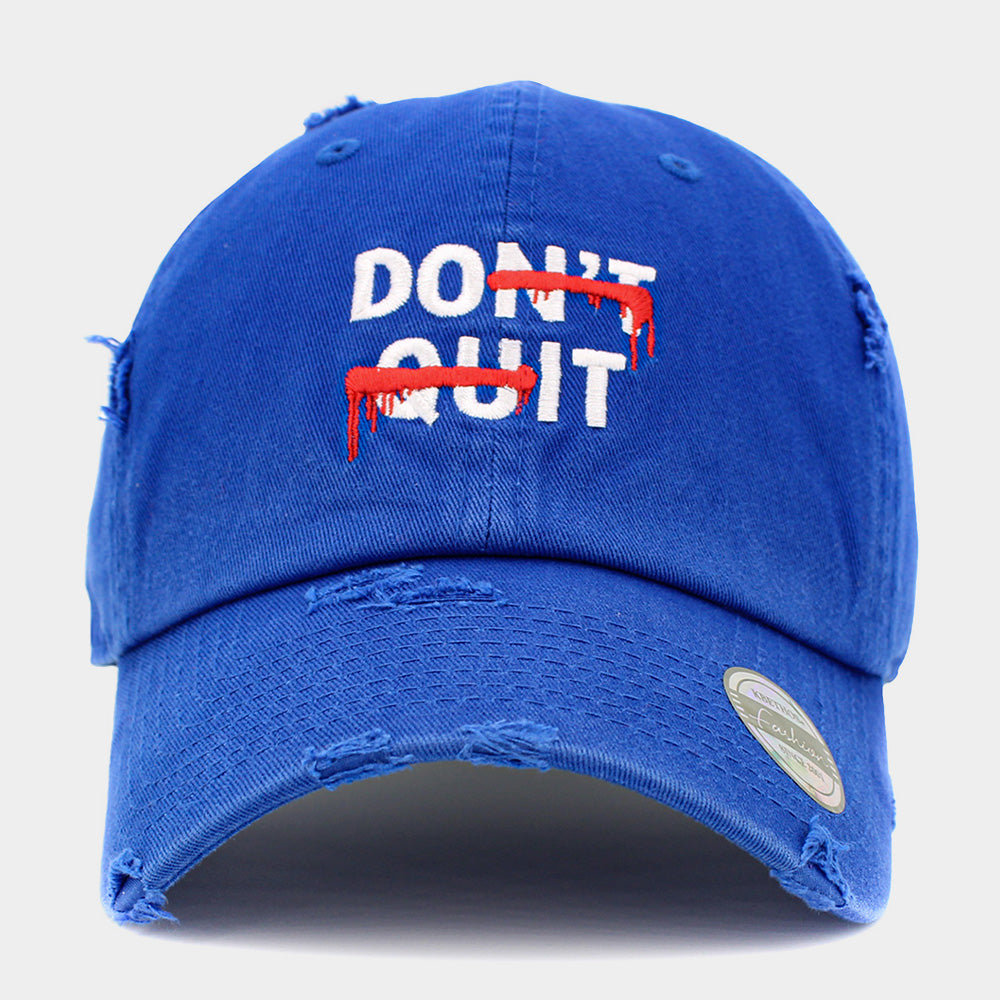 HATEGORY DONT QUIT Message Embroidered Vintage Baseball Cap