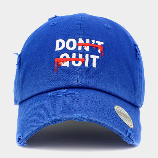 HATEGORY DONT QUIT Message Embroidered Vintage Baseball Cap