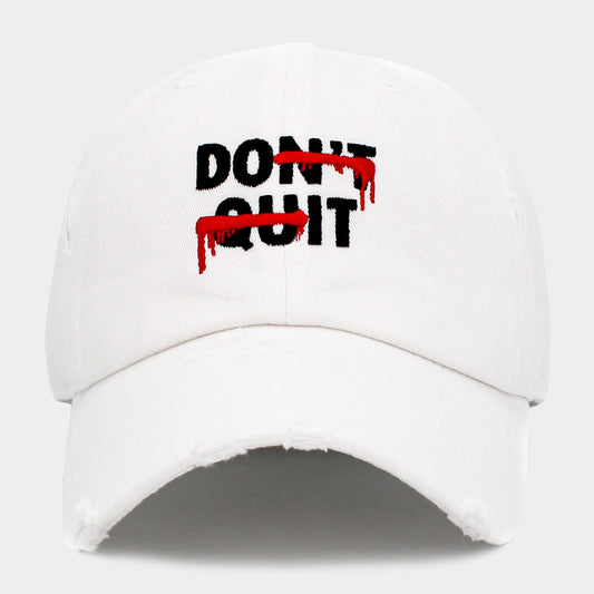 HATEGORY DONT QUIT Message Embroidered Vintage Baseball Cap
