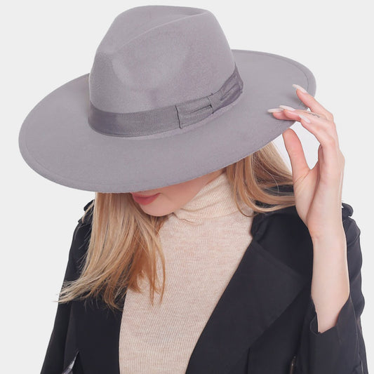 HATEGORY Bow Band Pointed Solid Panama Hat