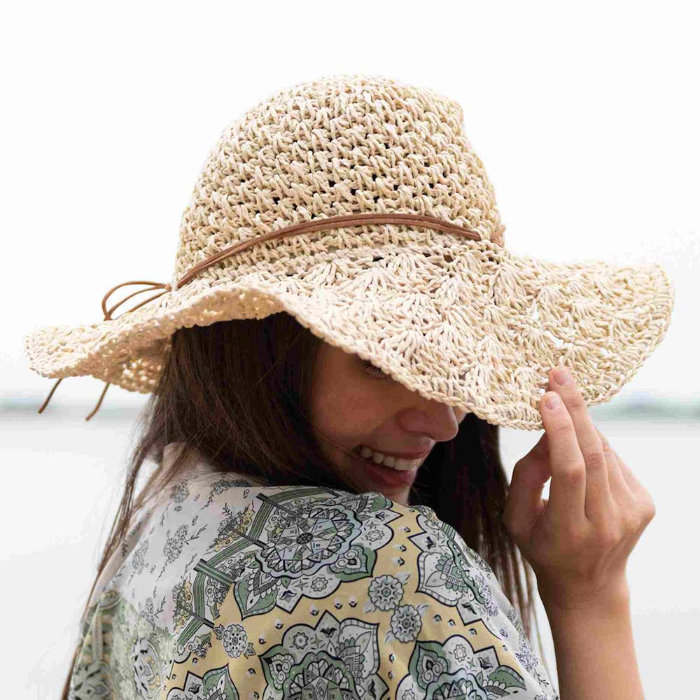 HATEGORY Foldable Suede Pointed Sun Hat