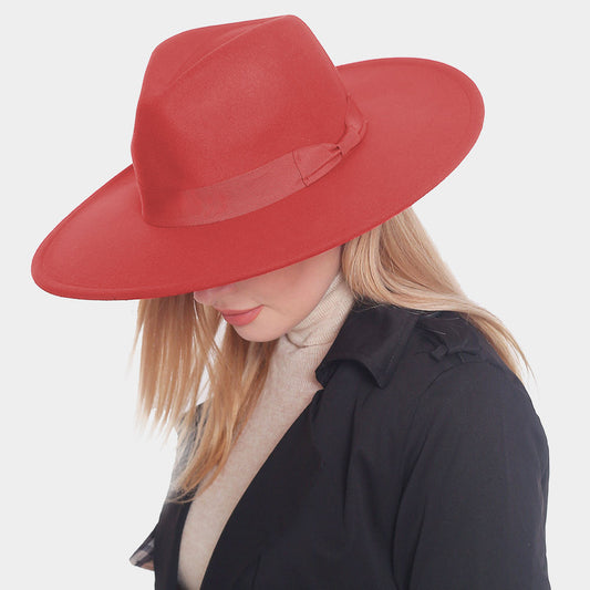 HATEGORY Bow Band Pointed Solid Panama Hat