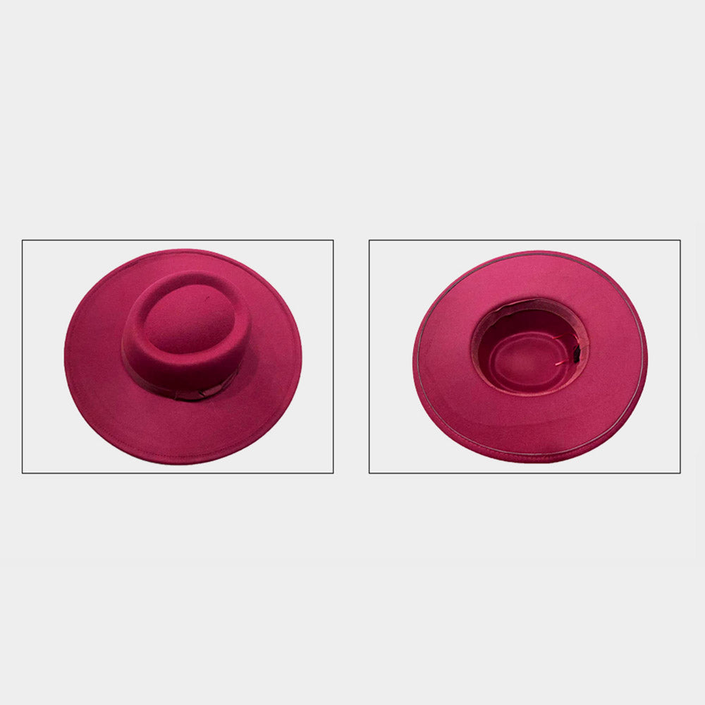 HATEGORY Bow Accented Solid Panama Hat