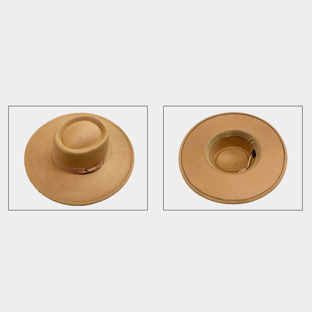 HATEGORY Bow Accented Solid Panama Hat