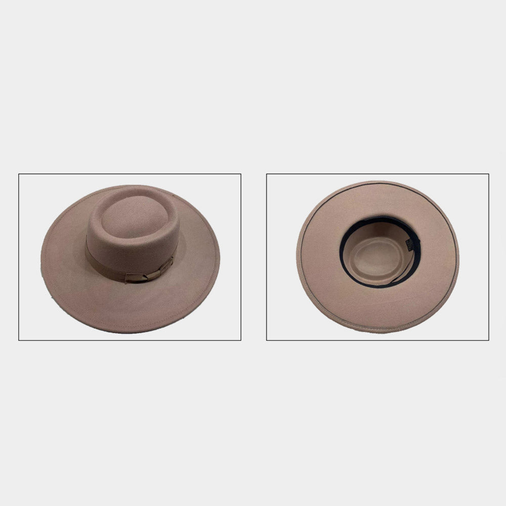 HATEGORY Bow Accented Solid Panama Hat