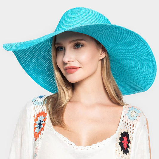 HATEGORY Solid Straw Sun Hat