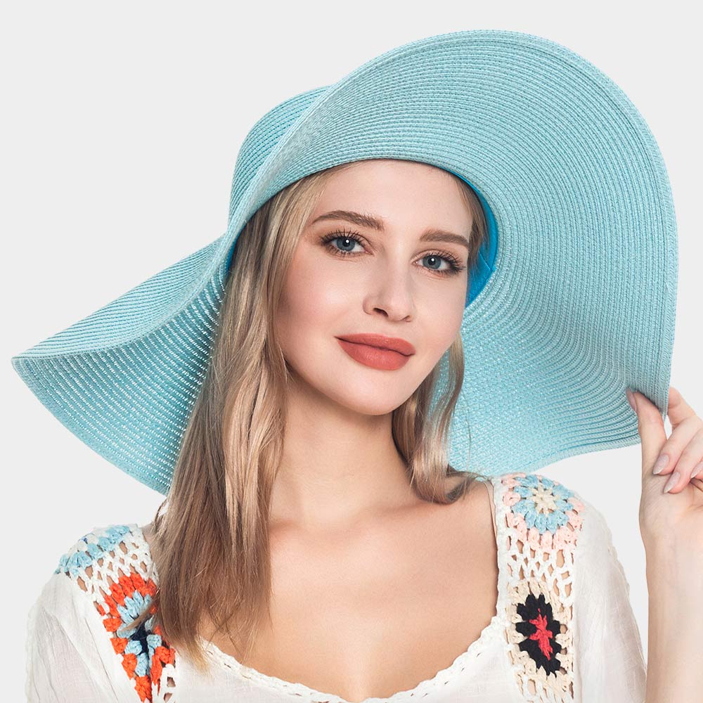 HATEGORY Solid Straw Sun Hat