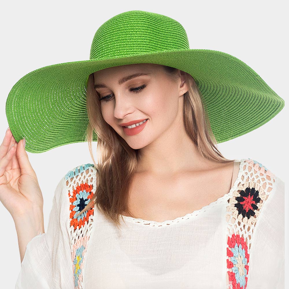 HATEGORY Solid Straw Sun Hat