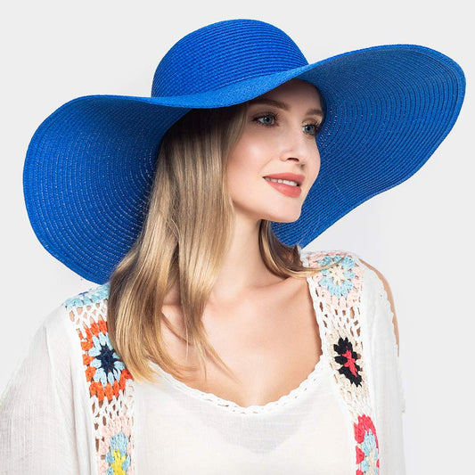 HATEGORY Solid Straw Sun Hat