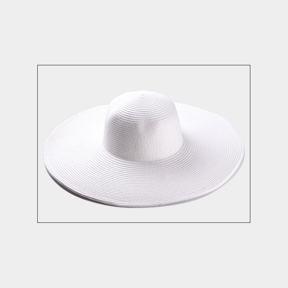 HATEGORY Solid Straw Sun Hat