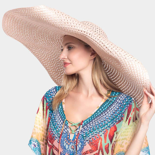 HATEGORY Solid Straw Sun Hat
