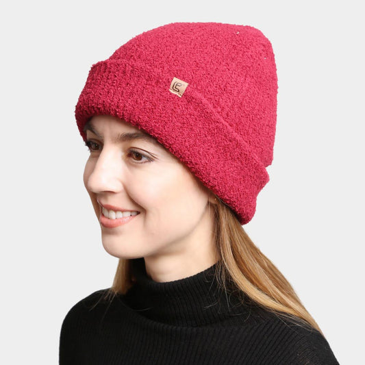 HATEGORY Double Layered Solid Color Beanie