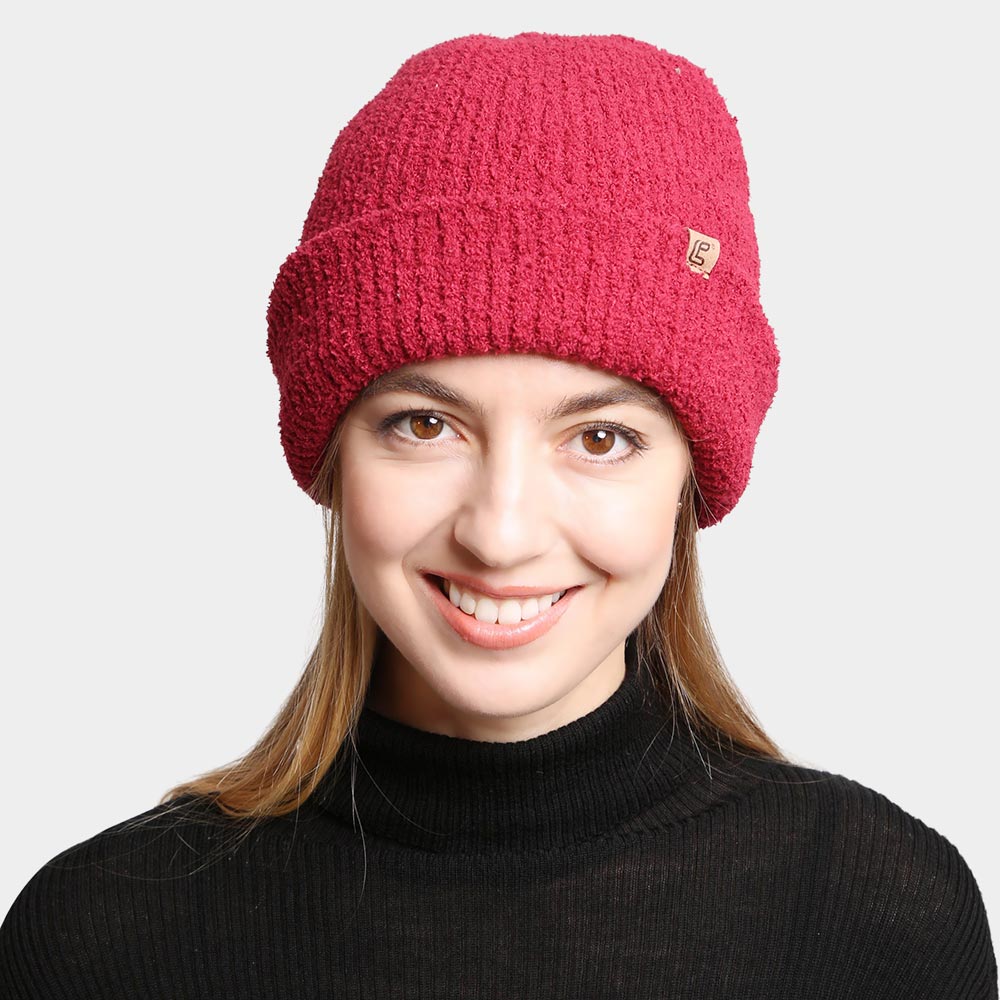 HATEGORY Double Layered Solid Color Beanie