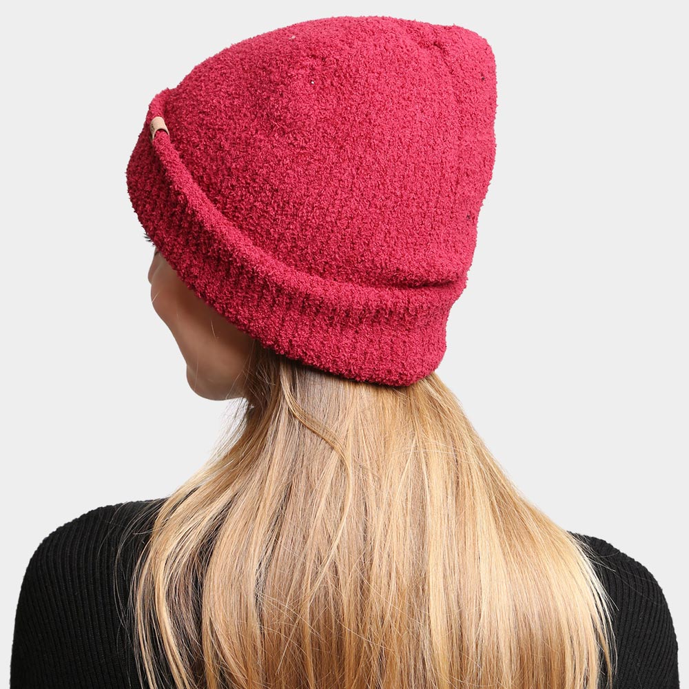 HATEGORY Double Layered Solid Color Beanie