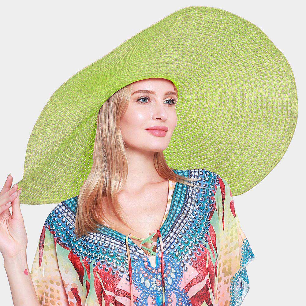 HATEGORY Open Weave Wide Brim Straw Sun Hat
