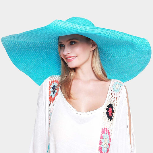 HATEGORY Solid Straw Sun Hat