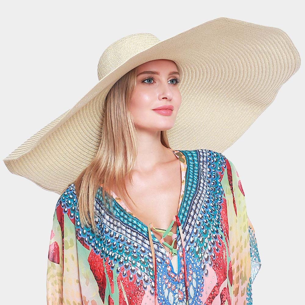 HATEGORY Solid Straw Sun Hat